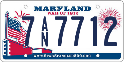 MD license plate 7AN7712