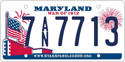 MD license plate 7AN7713