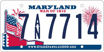 MD license plate 7AN7714