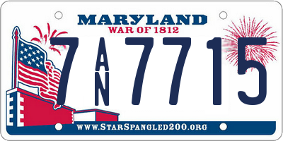 MD license plate 7AN7715