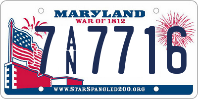 MD license plate 7AN7716