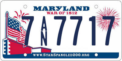 MD license plate 7AN7717