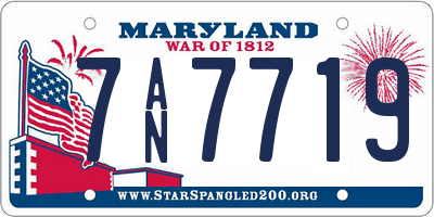 MD license plate 7AN7719
