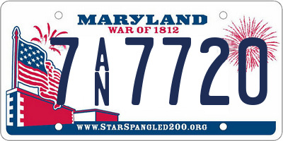 MD license plate 7AN7720
