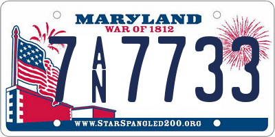 MD license plate 7AN7733