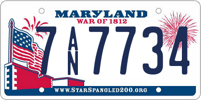 MD license plate 7AN7734