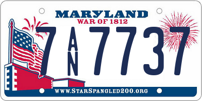 MD license plate 7AN7737