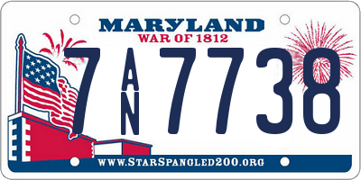 MD license plate 7AN7738