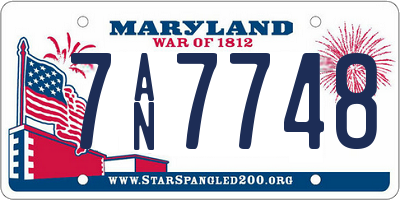 MD license plate 7AN7748