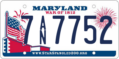 MD license plate 7AN7752