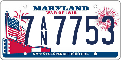 MD license plate 7AN7753