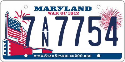 MD license plate 7AN7754
