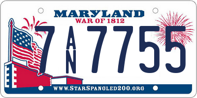 MD license plate 7AN7755