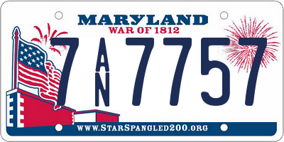 MD license plate 7AN7757