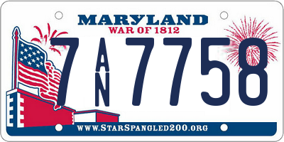 MD license plate 7AN7758