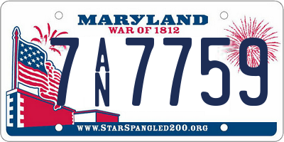 MD license plate 7AN7759