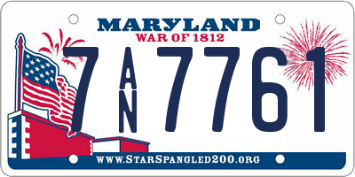 MD license plate 7AN7761