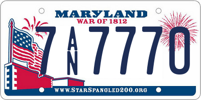 MD license plate 7AN7770