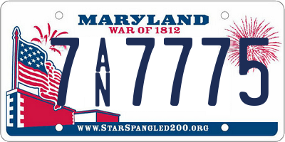 MD license plate 7AN7775