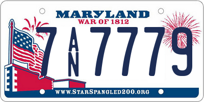 MD license plate 7AN7779