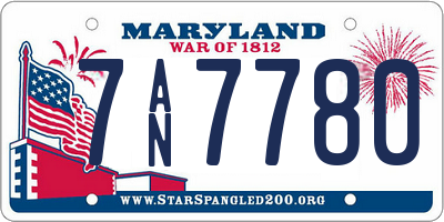 MD license plate 7AN7780