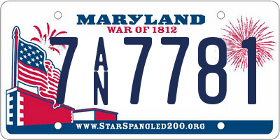 MD license plate 7AN7781