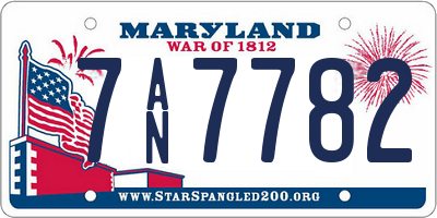MD license plate 7AN7782