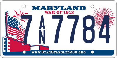 MD license plate 7AN7784
