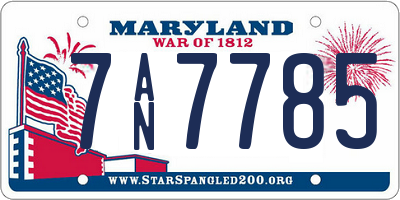 MD license plate 7AN7785