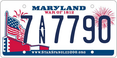 MD license plate 7AN7790