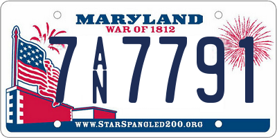 MD license plate 7AN7791