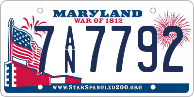 MD license plate 7AN7792