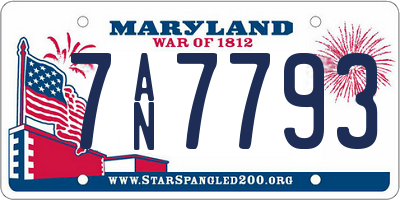 MD license plate 7AN7793
