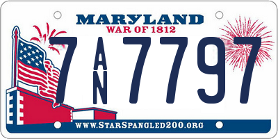 MD license plate 7AN7797