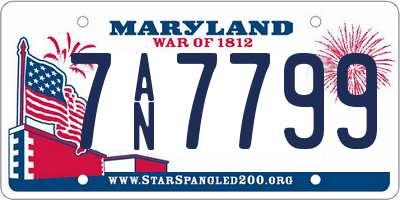MD license plate 7AN7799