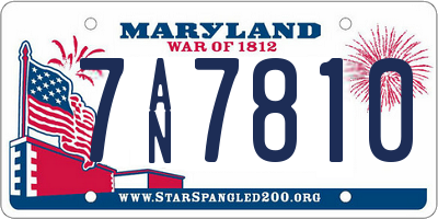 MD license plate 7AN7810