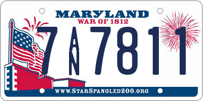 MD license plate 7AN7811