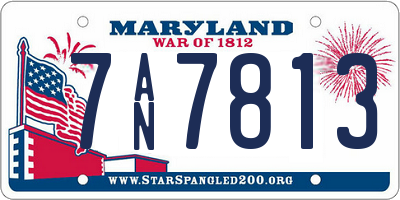 MD license plate 7AN7813