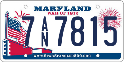 MD license plate 7AN7815