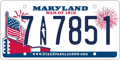 MD license plate 7AN7851