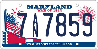 MD license plate 7AN7859