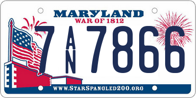 MD license plate 7AN7866