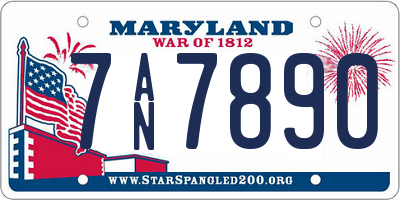 MD license plate 7AN7890