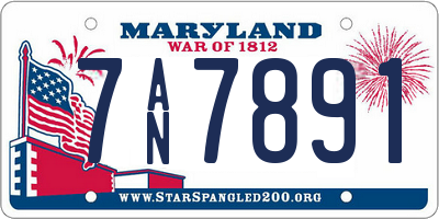 MD license plate 7AN7891