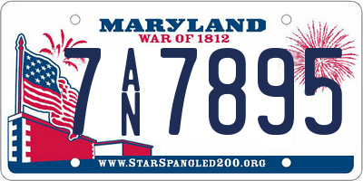 MD license plate 7AN7895