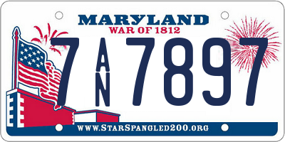 MD license plate 7AN7897
