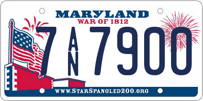 MD license plate 7AN7900