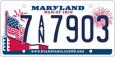 MD license plate 7AN7903