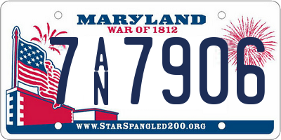 MD license plate 7AN7906