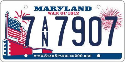 MD license plate 7AN7907